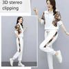 2PCS/Set Fashion Set Summer Casual Sports Set Women's Printed Sweater Harlan Pants Two Piece Set