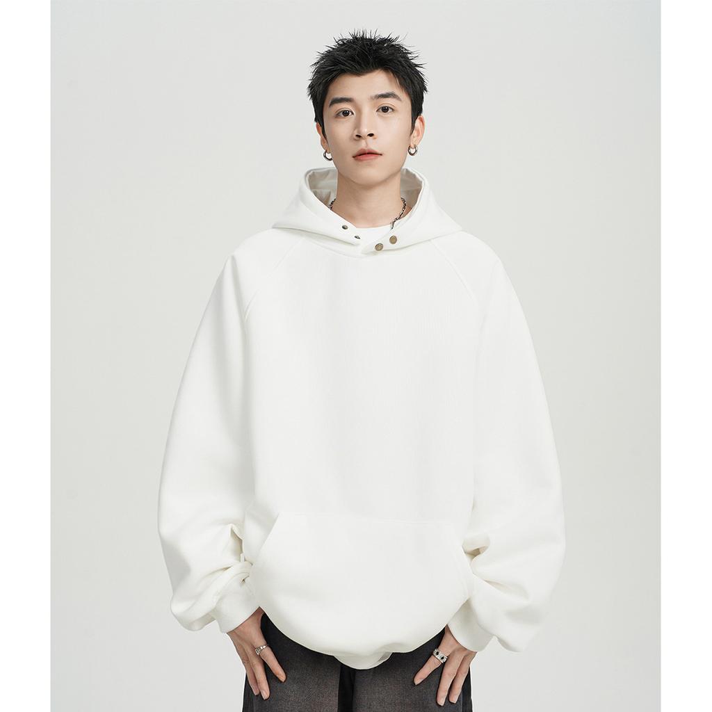 Men's Hooded Sweatshirt, Loose and Casual, Fashionable and Stylish, Solid Color, Versatile, Buttoned Hoodie Jacket