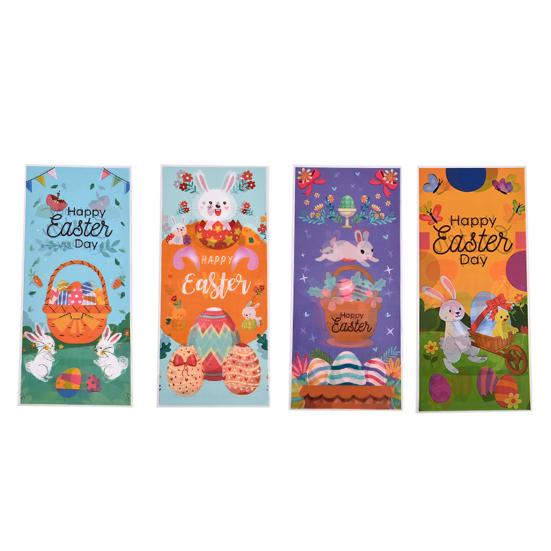 50Pcs Easter Bunny Candy Bags Large Capacity Cartoon Pattern Cute Cookie Candy Wrapping Bag Party Gift Bags