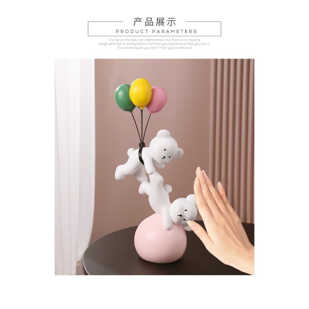 Balloon Bear Resin Ornament Children's Room Creative Gift Couple Wedding Clearance Cute Girl Heart Ornament