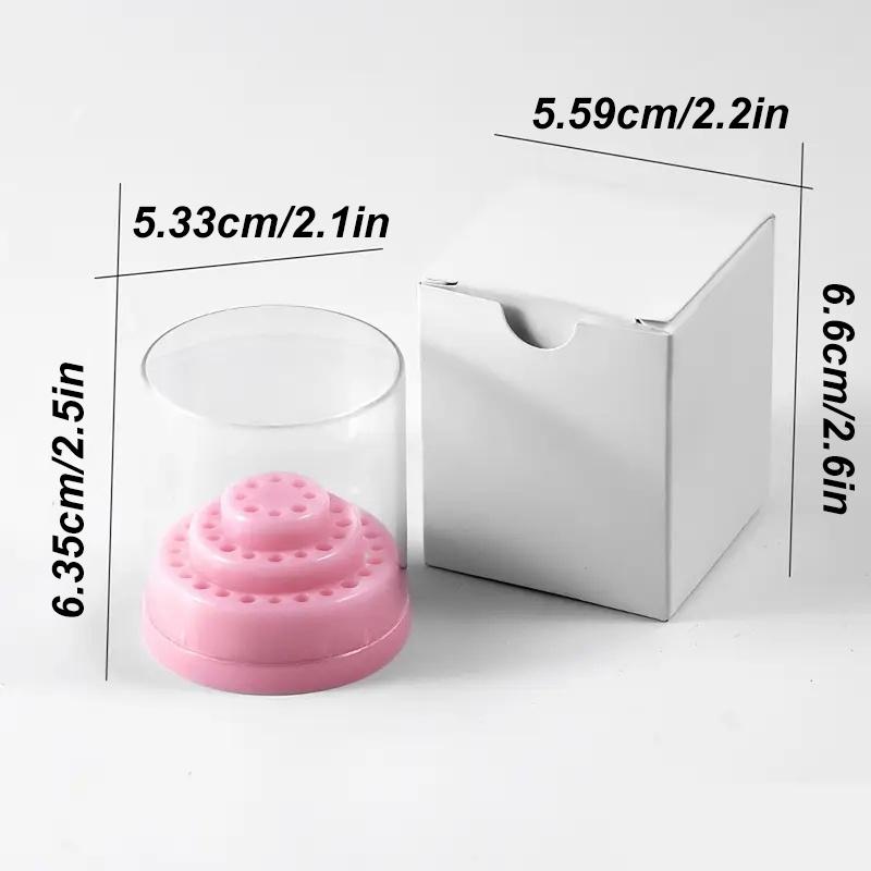 1pc Nail Drill Bit Holder XC Grit Tapered Bits Acrylic Cover Box Manicure Pedicure Nail Art No Scent Machine Accessory Tool Kit