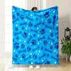 Blue Bone and Paw Print Pattern print blanket soft and cozy perfect for the living room bed sofa or a nap,gift