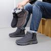 Mens Large Size Soft Sole Winter Warm Fur One Snow Boots Padded Wool Lined Ankle Boots Anti-slip Hiking Sports Cotton Boots