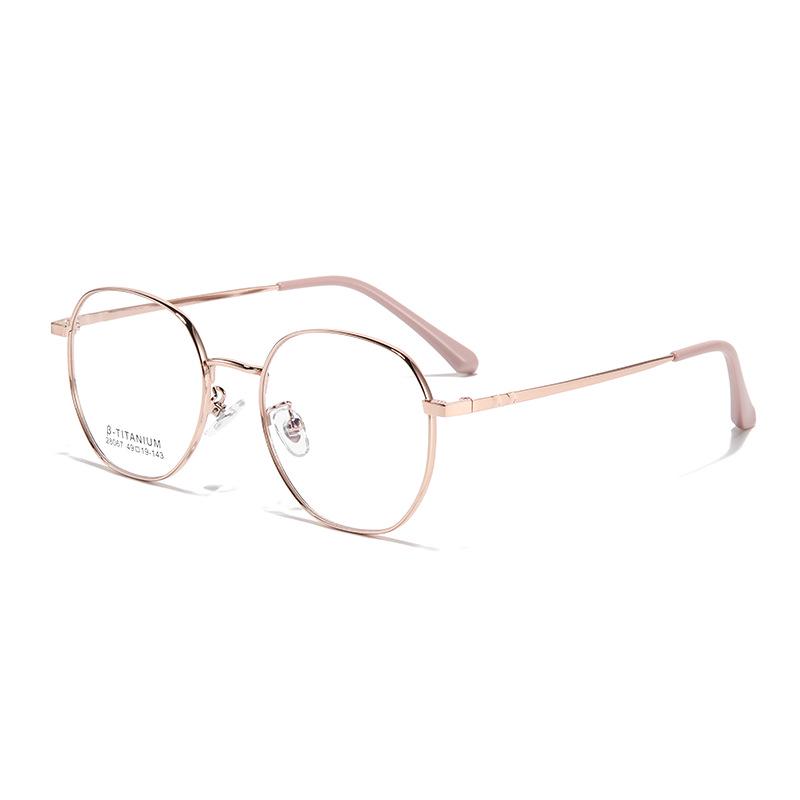 Stylish Retro Metal Glasses Frame: High-End Non-Magnetic Titanium Round Myopia Glasses for Men & Women
