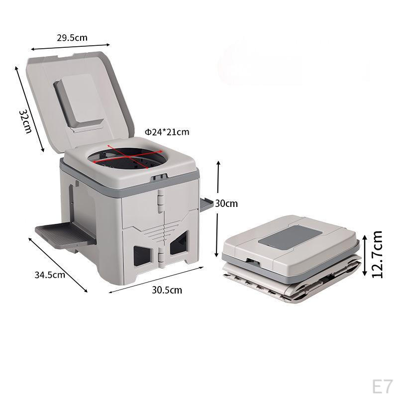 Camping Toilet Foldable Trash Can Easy Clean Compact Portable Potty Travel for Hiking