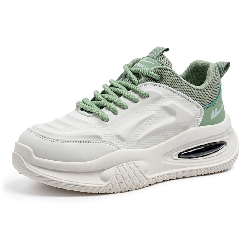 Warrior Casual Fashion Versatile Daily Commuting High Wrap Durability Lightweight Non-Slip Low-Top Dad Shoes Men Sneaker White Green WXY(S)-4681N01
