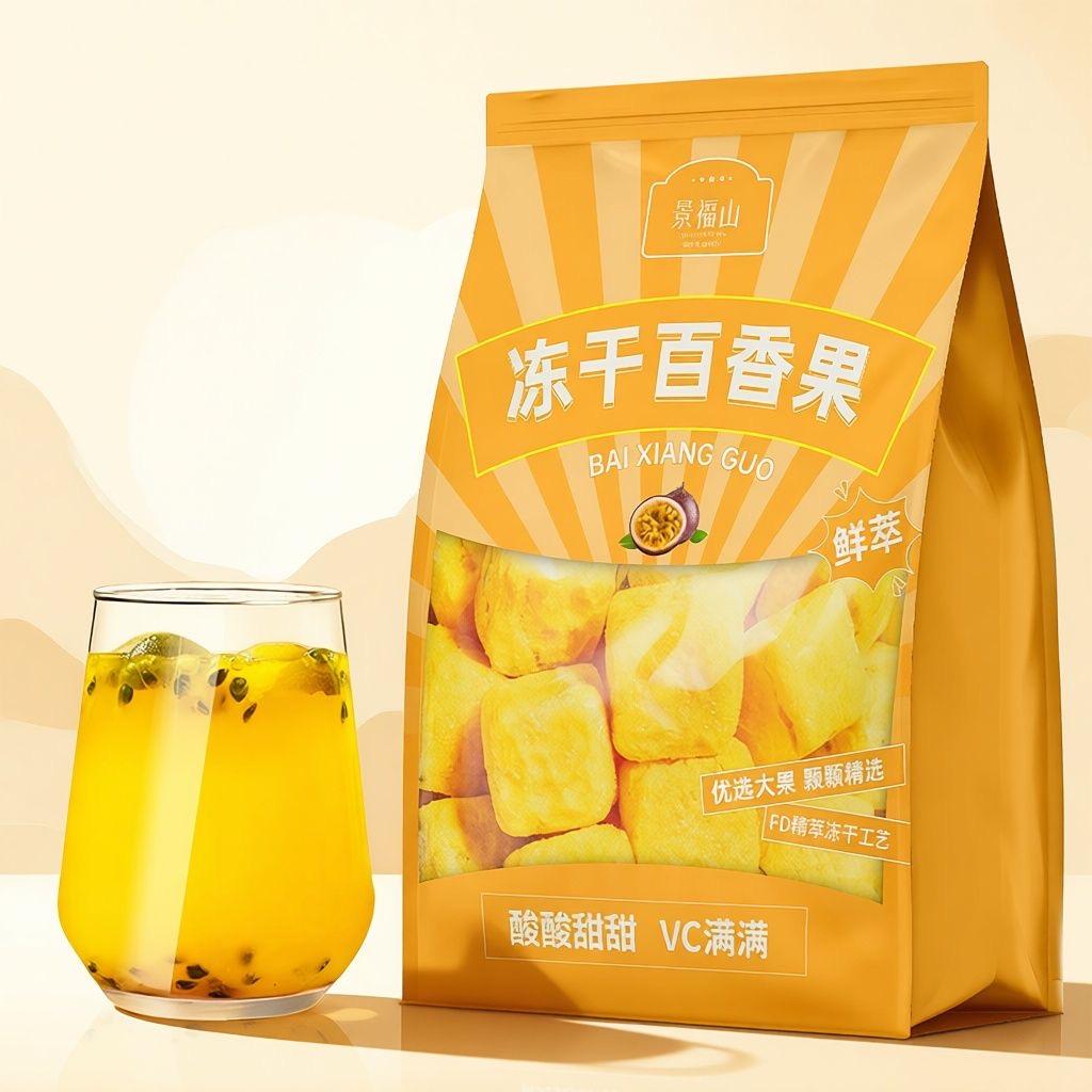 Freeze-dried passion fruit tea Internet celebrity freeze-dried block soak in water and drink cold tea vitamin C full 80g bag 80g*1pcs