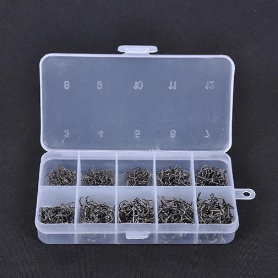 MUQZI Sports Accessory 500 Pcs Fish Jig Hooks with Hole Fishing Hook Tackle Box Carbon Steel Fishhook