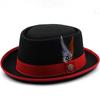 Stylish Unisex British Felt Fedora Pork Pie Hat Small Brim Classic Bowler for Party Daily Wear
