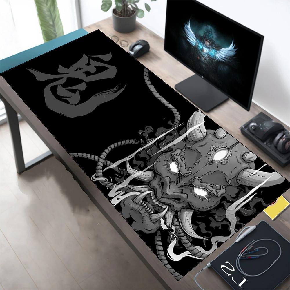 Ghost Warrior Mouse Pad Anime XXL Gaming Accessories Office Gamer Keyboard Desk Mat Non-Slip Laptop Large Mask Mouse Pads