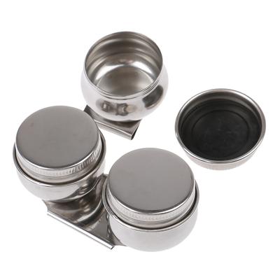 Tavolozza in Acciaio Inossidabile per Pittura Vaso per Pittura a Olio Singolo Doppio Foro