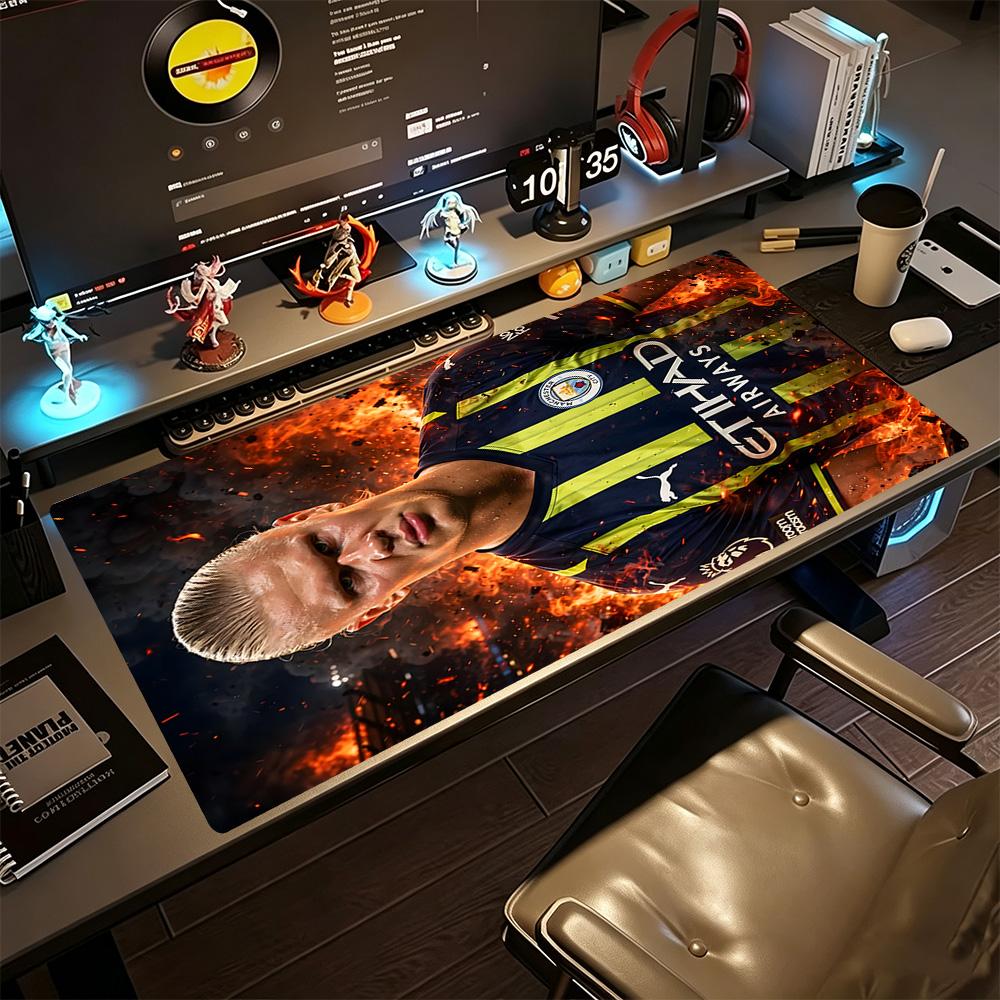 Man City Fire Player Large Mouse Pad Gamer Mousepad HD Print Desk Pad Non-Slip Rubber Base Office Desk Accessory