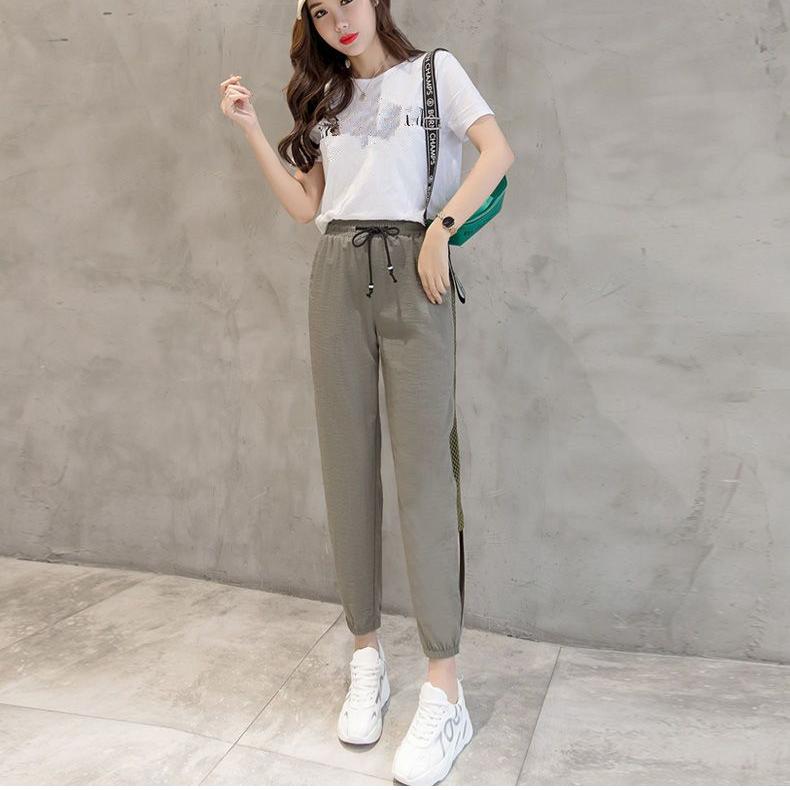 Women's Thin Harem Pants Summer Breathable Sweatpants Cropped Pants Quick Dry Ankle-length Trousers