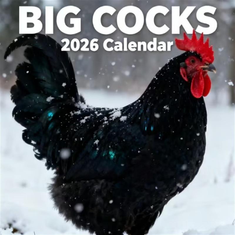 BIG COCKS 2026 Calendar - Prank Gift - Funny Secret Santa Present Xmas Joke