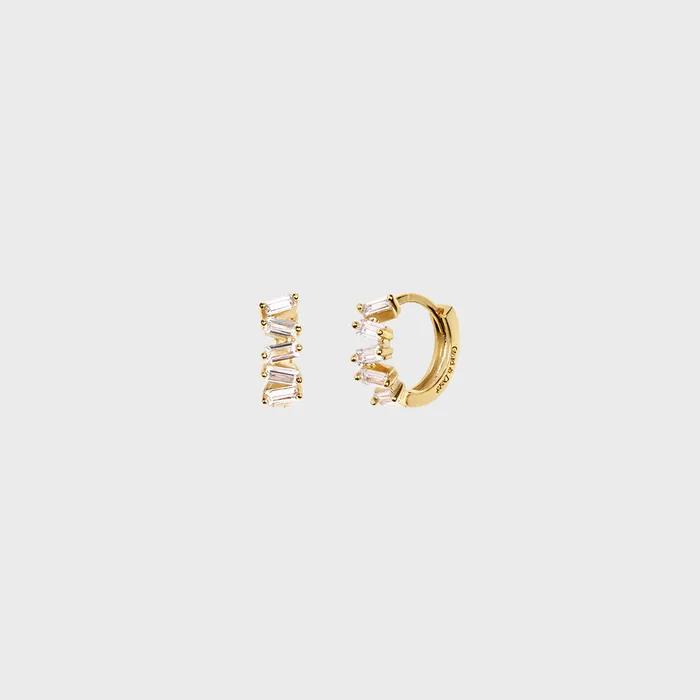 [14KGF] Shine Cubic One-Touch Earrings_2color