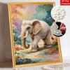 Pearl Painting DIY Kit Frameless Elephant Canvas Shiny Bead Art Creative Craft for Bedroom Living Room Decor