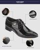 Men's European Style Glossy Patent Leather Pointed Toe Lace-up Formal Shoes