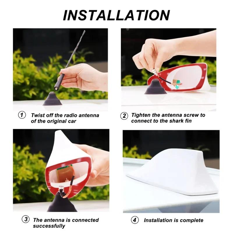 Car roof shark fin antenna enhances signal inside the car, adhesive waterproof and sunscreen car styling external accessories