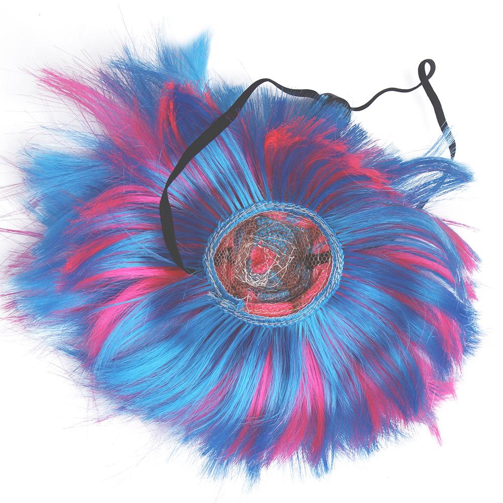 pet wig explosion head bangs cat dog Halloween Christmas curl wig pet hair accessories