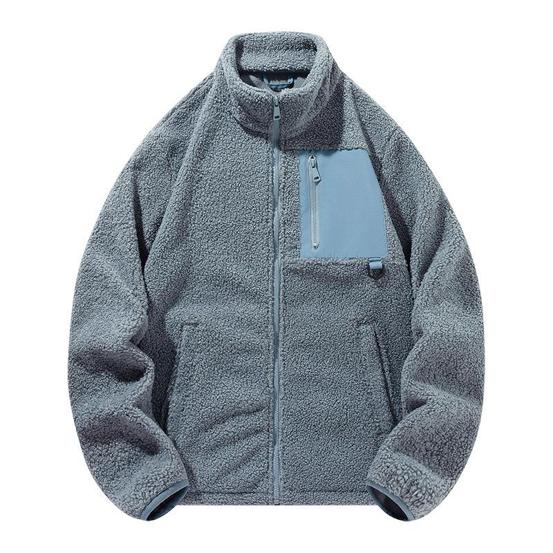 Cashmere Autumn Winter Men's Fleece Jackets Women's Solid Color Coats New Zipper Work Outwear Cold Weather Thermal Jacket
