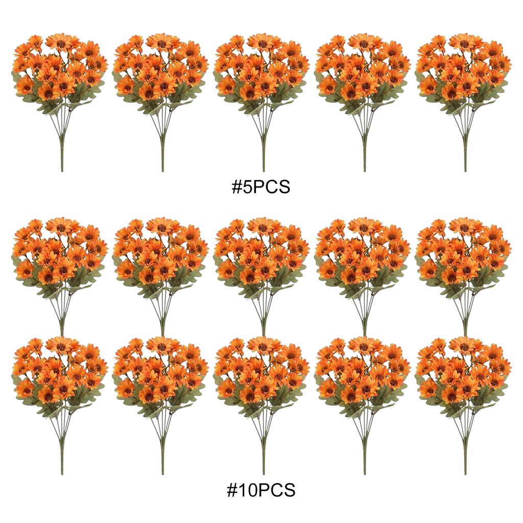 Artificial Fall Flowers Realistic Fake Mums Faux Mums for Outdoor Indoor Garden Home Decoration