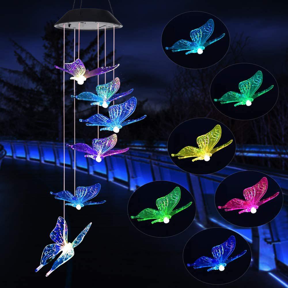 

Solar Hummingbird Wind Chimes Outdoor Decor Yard Garden Decorations Birthday Memorial Gifts Dragonfly waterproof Wind Chimes