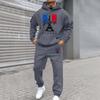 Men'S Stand Up Collar Button Casual Long Sleeved Shirt Long Pants Sports Suit