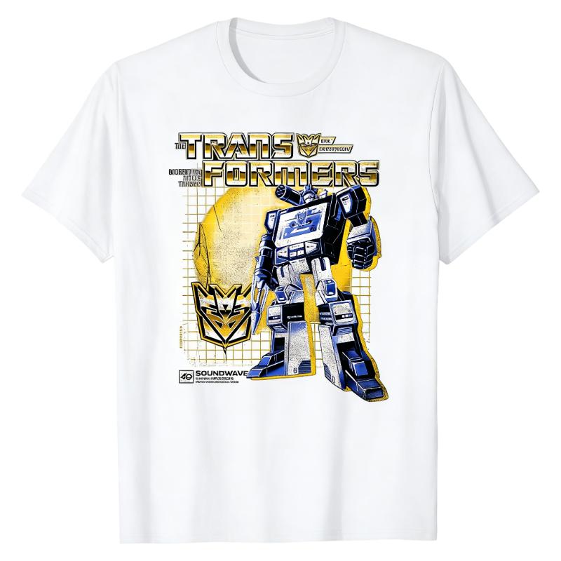 Soundwave Decepticon Transformers TShirt Classic Robot Graphic Print 100 Cotton Crew Neck Casual Fashion Street Tops