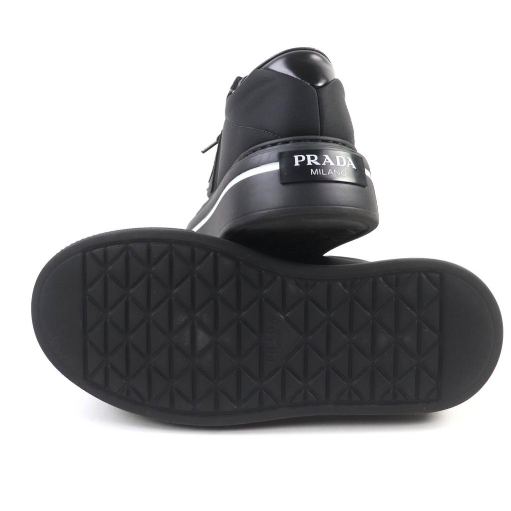 Excellent PRADA Low cut sneakers macro Triangle logo Re-Nylon leather black 35.5 1E661M Used