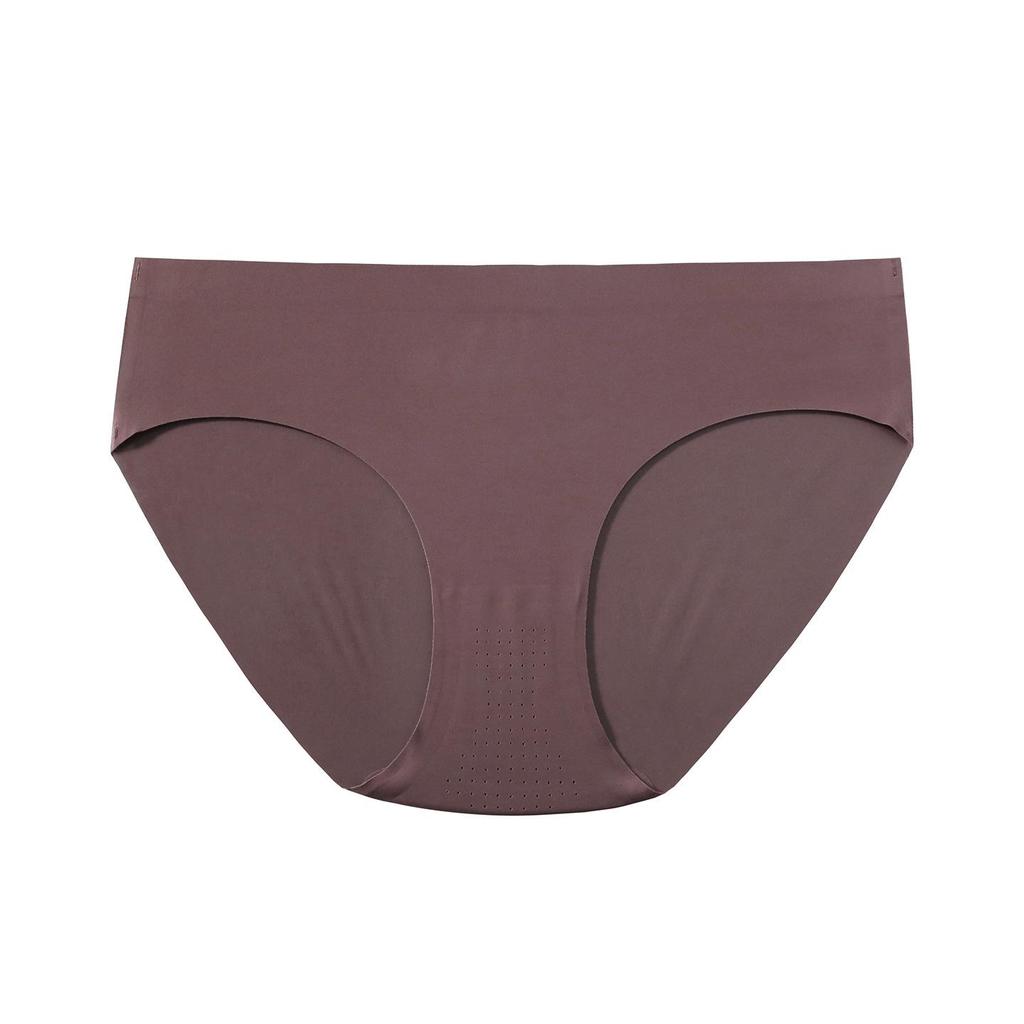 Seamless Ice Silk Butt-Lifting Tummy-Control Mid-Waist Plus Size Panties with Breathable Cotton Crotch