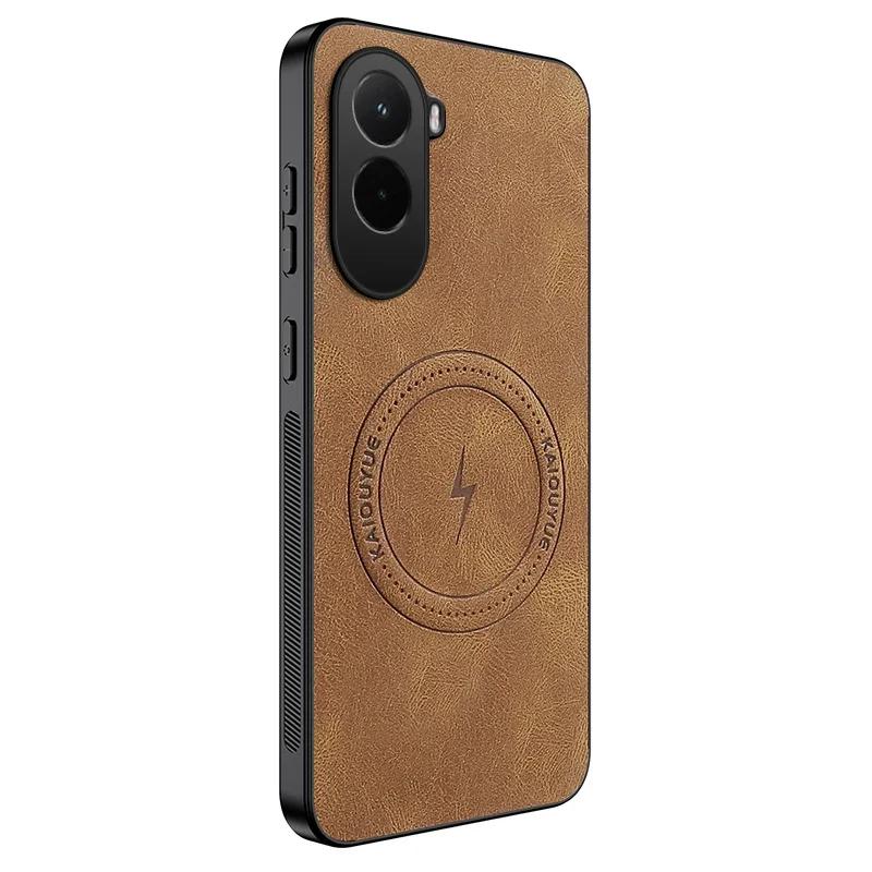 For POCO M7 4G Case for Magsafe Luxury Sheep Skin Magnetic Matte Leather Cover for POCO M7 Plus M 7 Shockproof Anti-drop Bumper