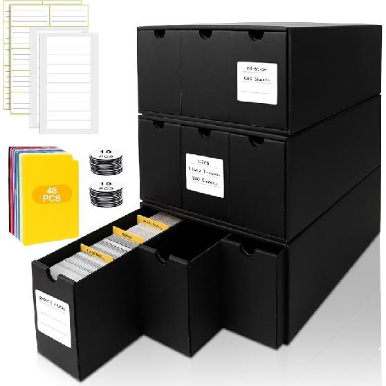 Коробка для хранения коллекционных карточек, включает 12 коробок на 600 карт и 48 разделителей для карт, Органайзер для более 12000 коллекционных карточек для коллекционных карточных игр, для TCG, MTG, PTCG, 9-600 CT Boxes