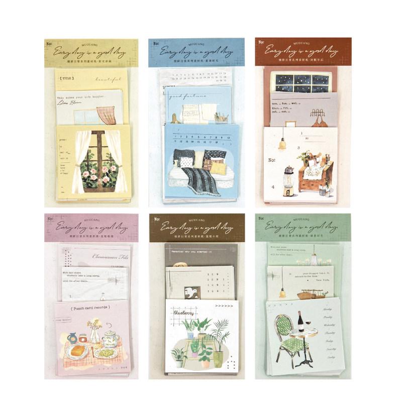 Retro Hand-Painted Style Sticky Notes for Warm Home Diaries and Collages