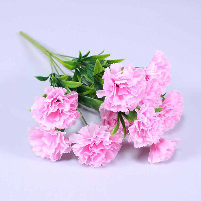 

10 Heads Simulated Carnation Bouquets Mother s Day Gifts Teachers Decorate Carnations Home Wedding Outdoor Garden Decoration 1pc рожевий