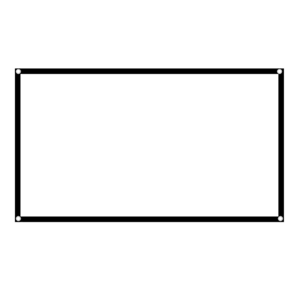 16:9 Portable HD Projector Screen Foldable Projection Curtain Polyester for Home Office60in