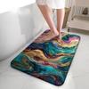 Diepgroen Paars Goud Vloeibare Kunst Badmat Rijk Sterrenstelsel Draaikolk Patroon Antislip Zacht Vloerkleed