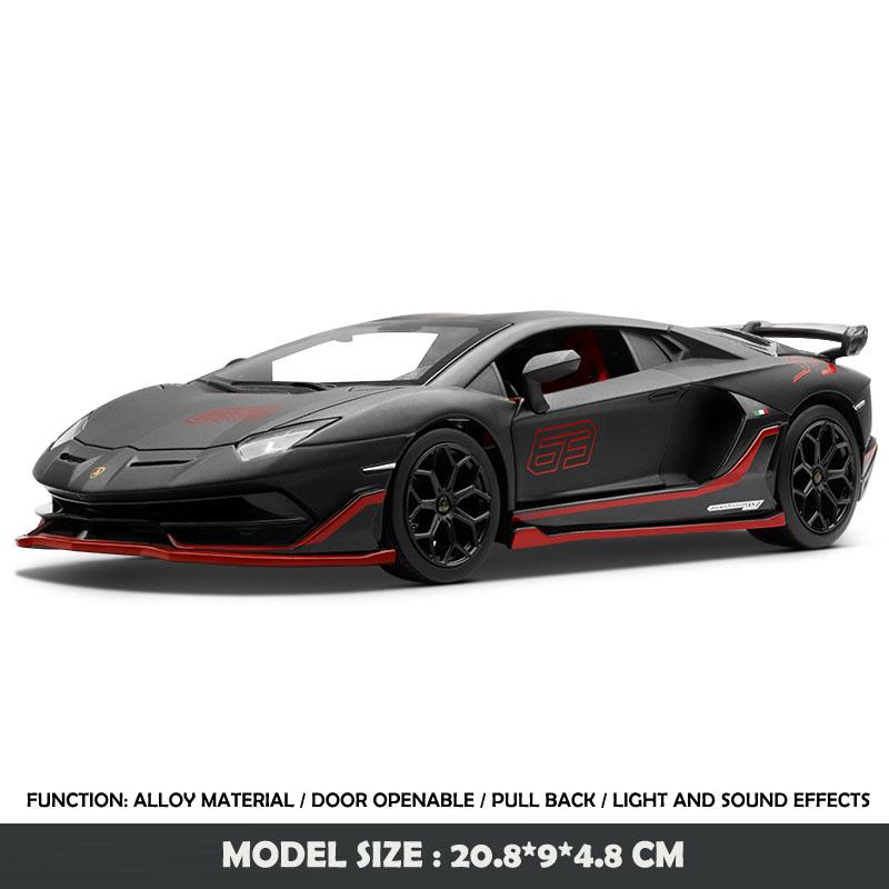 1/24 Lamborghini Aventador SVJ63 Super Car Model Simulation Diecast Sports Car Toy Kids Boys Gift Collective Miniauto Vehicles