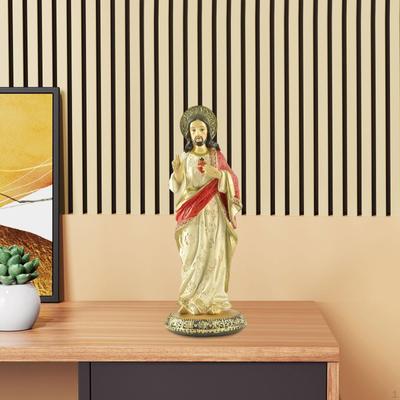 Jesus Statue,Collectible Sculpture Home Decor Collection Resin Figurine Religious Gift for Fireplace