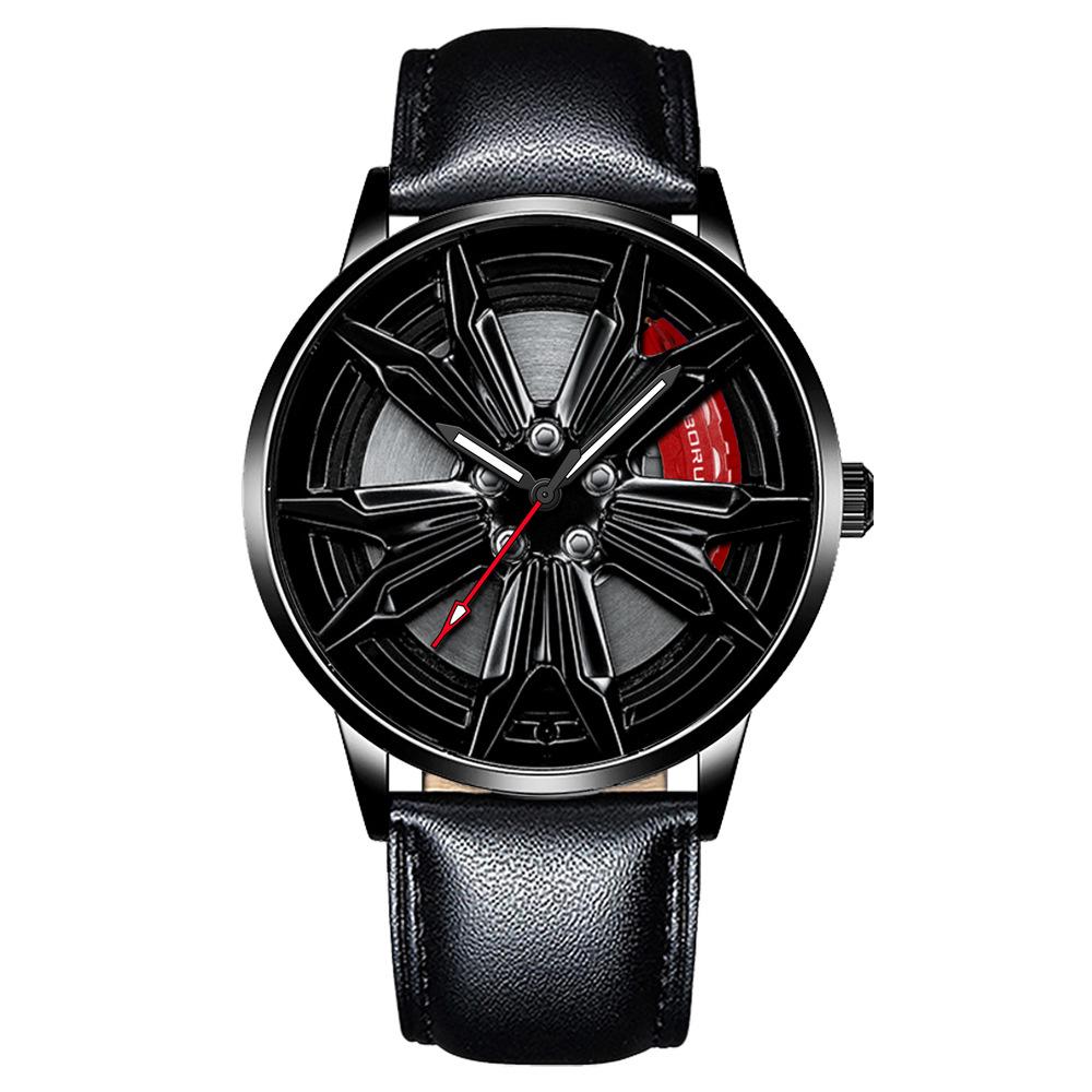 Boruse Wheel Hub Men S Watch Student Caliper Locomotive Quartz Watch Waterproof Luminous