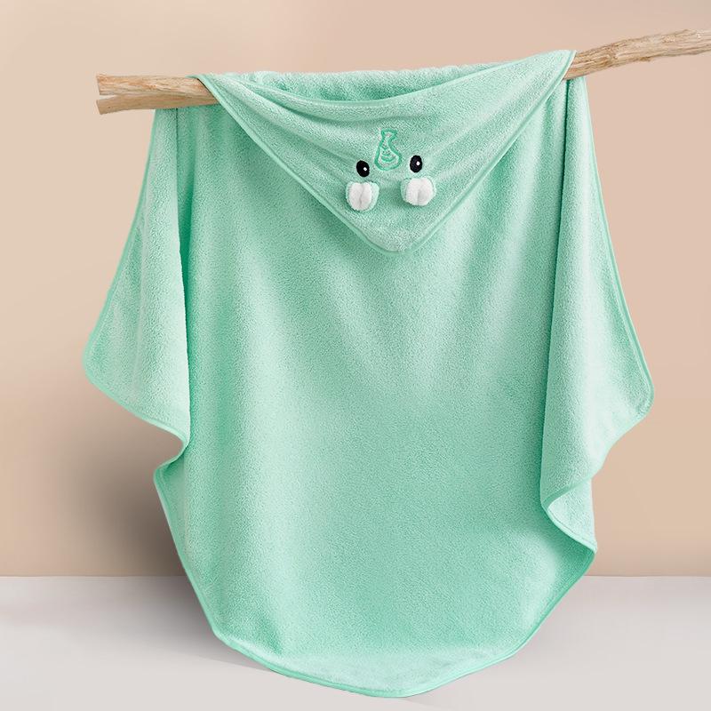 Cloak Coral Fleece Baby Bath Towel: Absorbent Hooded Poncho & Swaddling Blanket, Super Soft for Children