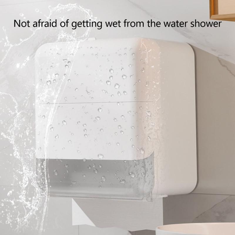 Bathroom Tissue Storage Box Large Capacity Plastic Waterproofed Design Wall Mounted For Bathrooms