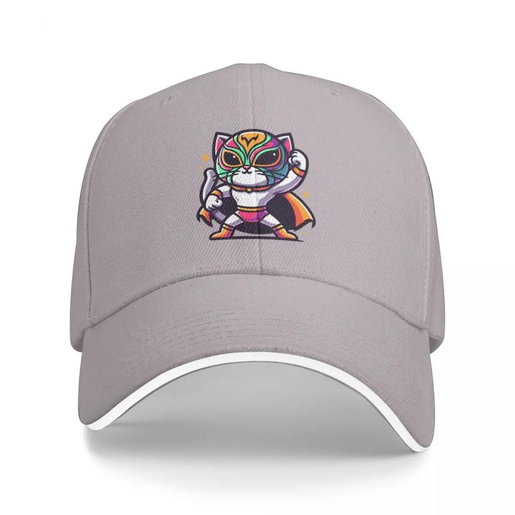 Mighty Meow The Luchador Cat Baseball Cap Golf Hat Man Luxury Brand Beach Bag Hood Trucker s For Men Womens