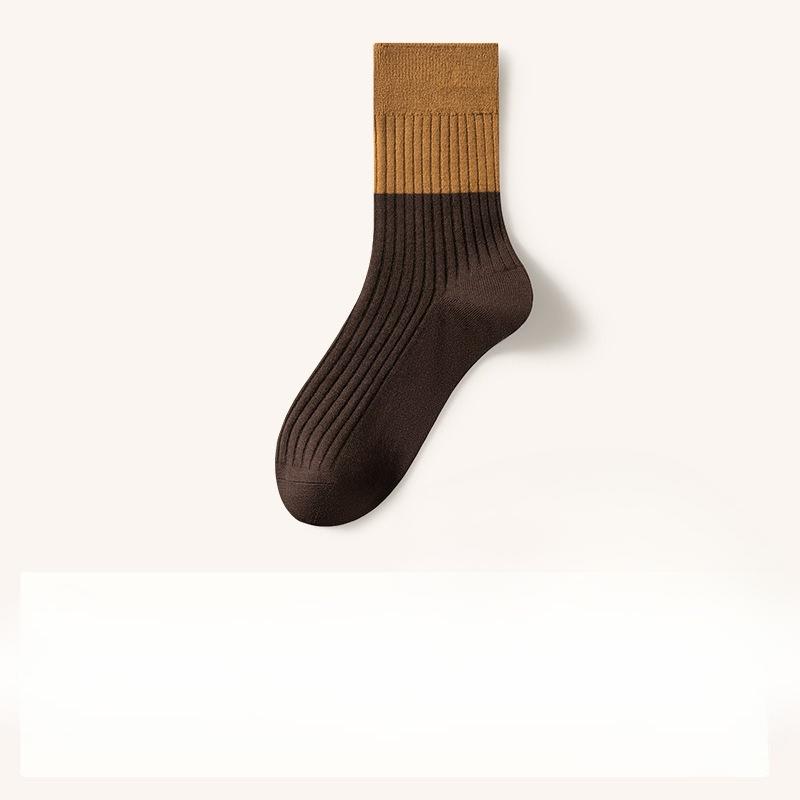 Wool Socks for Men's Autumn and Winter Warmth Mid-calf Socks, Antibacterial and Deodorizing Cashmere