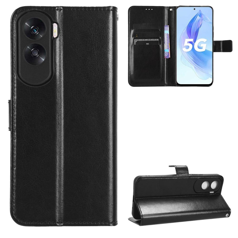 Pro Honor 90 Lite 5G/X50i 5G Textura Crazy Horse PU Kůže Telefon Peněženka Pouzdro Stojan Nárazuvzdorný Kryt