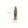 Pure Copper Vintage Blessed Virgin Mary Figurines Key Chains Pendants Brass Holy Mother Religion  living room decoration