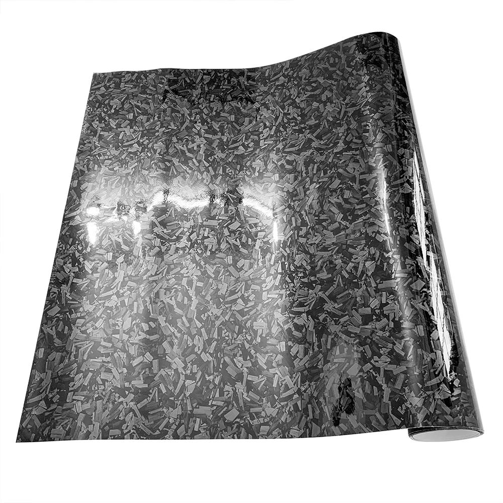 Car Carbon Glossy Black Red Forged Carbon Fiber Vinyl Wrap with Air Release Carbon Fiber Self Adhesive for Car Decal Sticker