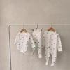 2025 Spring Newborn Colorful Heart Footed Romper Snap-Front Bodysuit