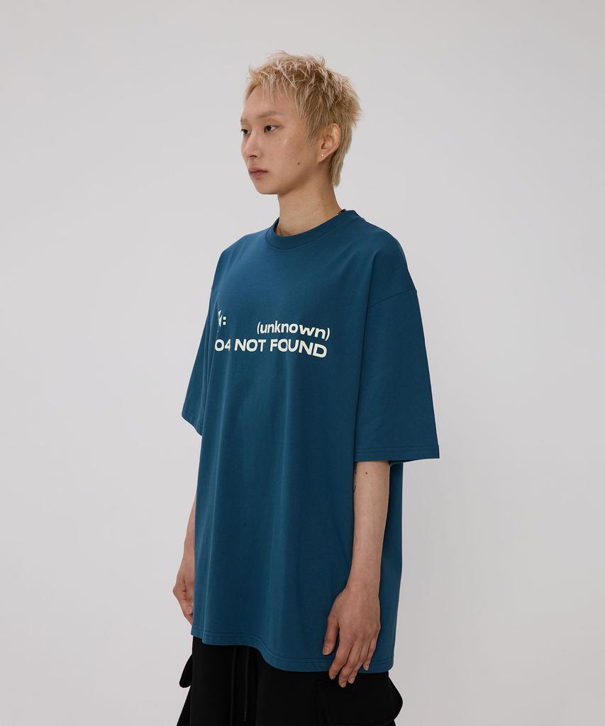 BOUNDARY 404 Error Oversized Short Sleeve T-Shirt [Teal Blue]