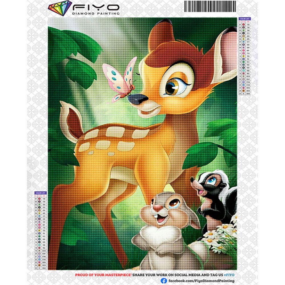 Bambi 5D Diamantové malování Disney Plná diamantová výšivka Kreslené DIY kamínkové obrázky Sady křížového stehu Řemesla Domácí dekorace