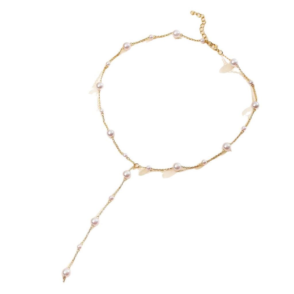 European & American Versatile Light Luxury Tassel Sweater Chain - Pearl Necklace for Women’s Fall/Winter Fashion